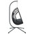  Hanging Egg Chair with Stand Anthracite Rattan and Steel A949-4007409