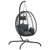  Hanging Egg Chair with Cushion Anthracite Poly Rattan&Steel A949-360045