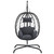  Hanging Egg Chair with Cushion Anthracite Poly Rattan&Steel A949-360045