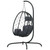  Hanging Egg Chair with Cushion Anthracite Poly Rattan&Steel A949-360045