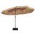 15 x 9 FT Solar Double-sided Patio Umbrella wITH 144 Multi-colored Flowing Lights and Umbrella Base B593-NP13443-D