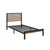 Twin Student Dorm Black Metal Platform Bed Frame with Brown Wood Slat Headboard Q280-TWKBMP9895176328