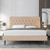 Full size Beige Linen Platform Bed Frame with Button Tufted Headboard Q280-BEFUATPB2462897351