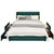 Full Size Green/Gold Linen Headboard 4 Drawer Storage Platform Bed Q280-FOBF2566