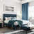 King Adjustable Height Platform Bed Frame with Blue Upholstered Headboard Q280-KIBL3099