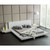 King Modern Platform Bed with Headboard and 2 Nightstand in Ash White Q280-KAWFBF75801