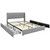 Full Size Grey/Gold Linen Headboard 4 Drawer Storage Platform Bed Q280-GGRO2144