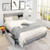 Full Size Grey/Gold Linen Headboard 4 Drawer Storage Platform Bed Q280-GGRO2144