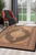 7' X 9' Beige and Black Medallion Power Loom Area Rug N270-395349
