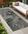 2' X 8' Gray Dark Green and Black Abstract Washable Indoor Outdoor Runner Rug N270-562750