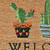 24" X 36" Natural Green and Black Coir Cactus Welcome Outdoor Door Mat N270-555231