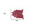 5' X 7' Red and Silver Cowhide Hand Knotted Area Rug N270-544358