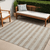 5' X 8' Beige Striped Washable Non Skid Indoor Outdoor Area Rug N270-561036