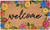 24" X 36" Natural and Black Coir Floral Welcome Outdoor Door Mat N270-555219