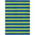 5' X 8' Navy Blue Striped Washable Non Skid Indoor Outdoor Area Rug N270-561090