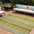 8' X 10' Gold Striped Washable Non Skid Indoor Outdoor Area Rug N270-562035