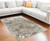 7' X 9' Gray and White Abstract Non Skid Area Rug N270-551775