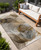 8' Runner Brown Abstract Washable Non Skid Indoor Outdoor Runner Rug N270-559984
