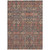 5' X 8' Red and Dark Blue Floral Washable Non Skid Indoor Outdoor Area Rug N270-564369