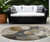 8' X 8' Brown Beige and Ivory Round Abstract Washable Non Skid Indoor Outdoor Area Rug N270-562913