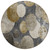 8' X 8' Brown Beige and Ivory Round Abstract Washable Non Skid Indoor Outdoor Area Rug N270-562913