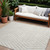 8' X 10' Beige and Ivory Geometric Washable Non Skid Indoor Outdoor Area Rug N270-562305