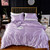 Pattern: Taro Purple, Size Specification: 1.5m fitted sheet Four set - Artificial Silk Double-sided Q119-CJYD224229078ZA