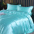 Style: Sky Blue, Size: 1.8M Fitted Sheet - Solid Color Double-sided Silk Four-piece Set Silkworm Si Q119-CJCS226956364LO