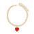 Gold Red Heart Anklet T226-9485511786815