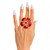 Red Daisy Crystal Ring T226-9485658259775