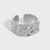 Fashion Office Irregular Face Wide 925 Sterling Silver Adjustable Ring R866-HFH_647567690184
