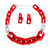 Red Rubber Rectangle Chain T226-9485500088639