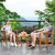 3-Piece Solid Wood Outdoor Patio Furniture Chairs Table Set with Grey Cushions Q280-GRTPFS19847261