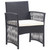 Garden Lounge Set Black Poly Rattan Medium Removable Covers A949-46434