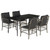 vidaXL Garden Dining Set Grey PE Rattan 5 Piece Set Removable Covers A949-3212127