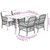 vidaXL Garden Dining Set Grey PE Rattan 5 Piece Set Removable Covers A949-3212127