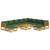 vidaXL Garden Lounge Set Green Solid Acacia Wood, Fabric (100% polyester) A949-3155324