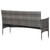 Sofa Grey PE rattan, steel, polyester fabric 3-seater A949-45898