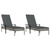vidaXL Sun Lounger Grey PE rattan, powder-coated steel Extra Long A949-362808