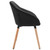 vidaXL Dining Chair Set of 4 Black Fabric, Solid Wood Standard A949-278413