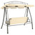 vidaXL Garden Swing Seat Sand White Powder-Coated Steel Large A949-43241