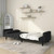vidaXL Sofa Bed Black Velvet (100% polyester), wood, plastic Compact A949-337519