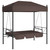 vidaXL Garden Swing Bench Coffee brown Powder-coated steel, Polyester A949-4008900