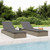 vidaXL Sunbed Grey PE Rattan Large Adjustable Armrests A949-319631