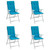 vidaXL Highback Chair Cushion Set of 4 Blue 100% Polyester A949-43184