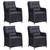 vidaXL Garden Dining Set Black A949-3099560