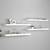 vidaXL Wall Shelf Set of 4 White Honeycomb MDF, metal 35.4 in long A949-323819