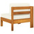 vidaXL Wooden Sofa Cream White Solid Acacia Wood, 100% Polyester Compact A949-310640