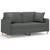 vidaXL 2-seater Sofa Dark Gray Fabric (100% polyester), metal, textilene A949-3200910