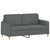 vidaXL 2-seater Sofa Dark Gray Fabric (100% polyester), metal, textilene A949-3200910